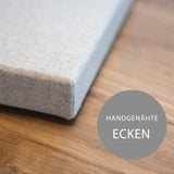 Detailaufnahme 100% Schurwolle in Dunkelblau – Akustikwerke Lodenstoff-Akustikpanel Textur und Oberfläche