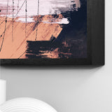 Nahahnsicht des Vollholzrahmens Eiche Anthrazit in Kombination mit dem Bild "Colorful Mess"