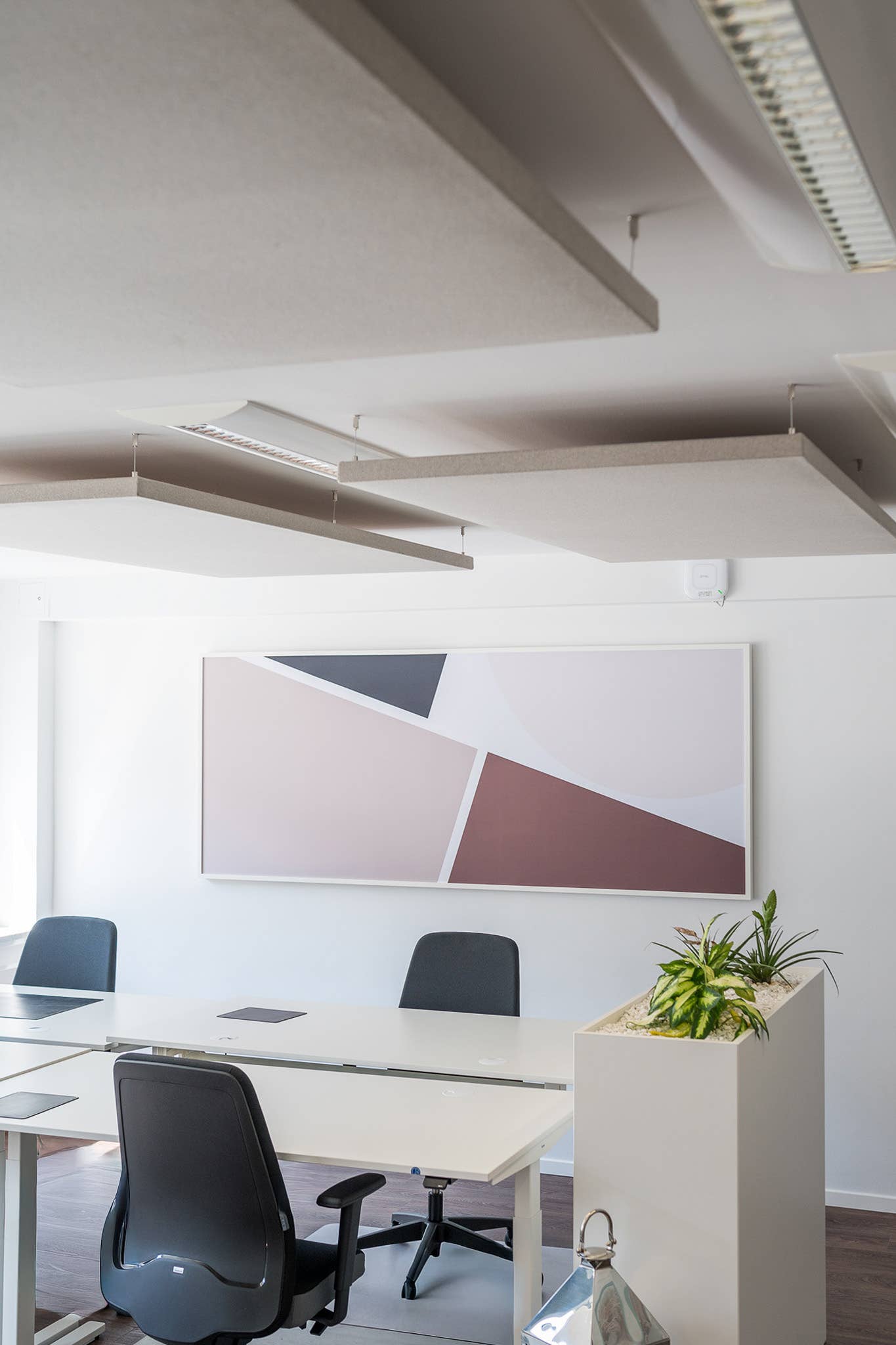 Referenzprojekt Akustikwerke: Akustikbild bei Büro Engfer im Büro – Schallabsorber für optimale Raumakustik