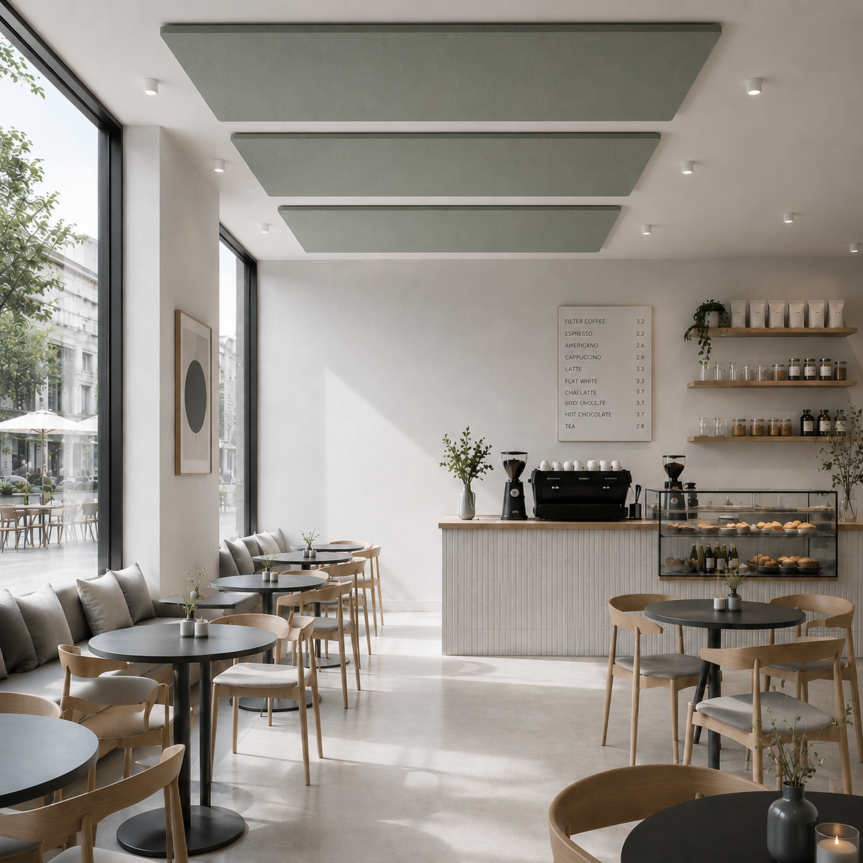 Cafe mit Deckensegel