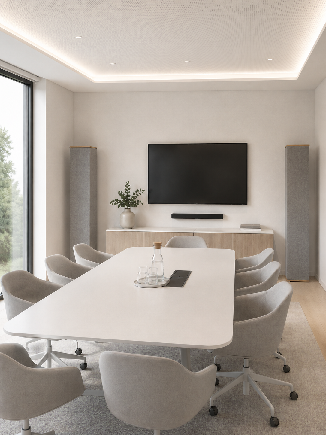 Akustiksäulen im Office für optimale Raumakustik