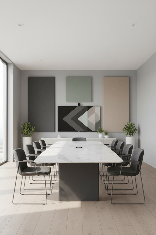 Konferenzraum mit hochwertigen Akustikbilder