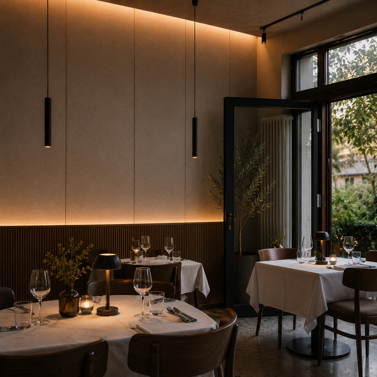 Restaurant mit Akustik Wandverkleidung
