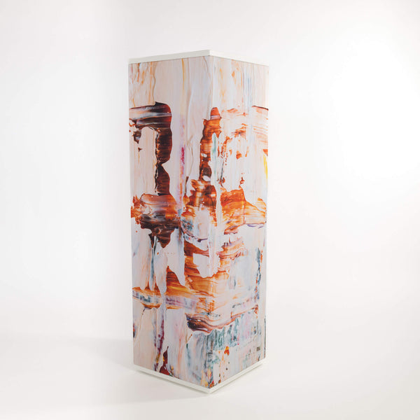 Akustiksäule bedruckte Motive (Rückerstattung der „Kaution“) - Vollholzabdeckung Eiche weiß - 36x36x115cm