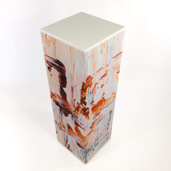 Akustiksäule bedruckte Motive (Rückerstattung der „Kaution“) - Vollholzabdeckung Eiche weiß - 36x36x115cm