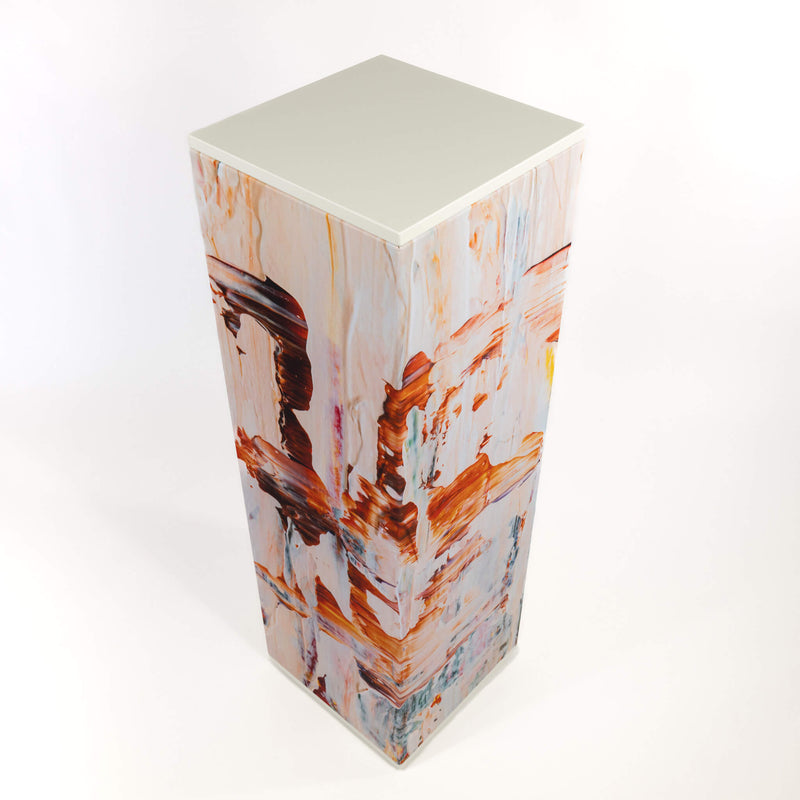 Akustiksäule bedruckte Motive (Rückerstattung der „Kaution“) - Vollholzabdeckung Eiche weiß - 36x36x115cm