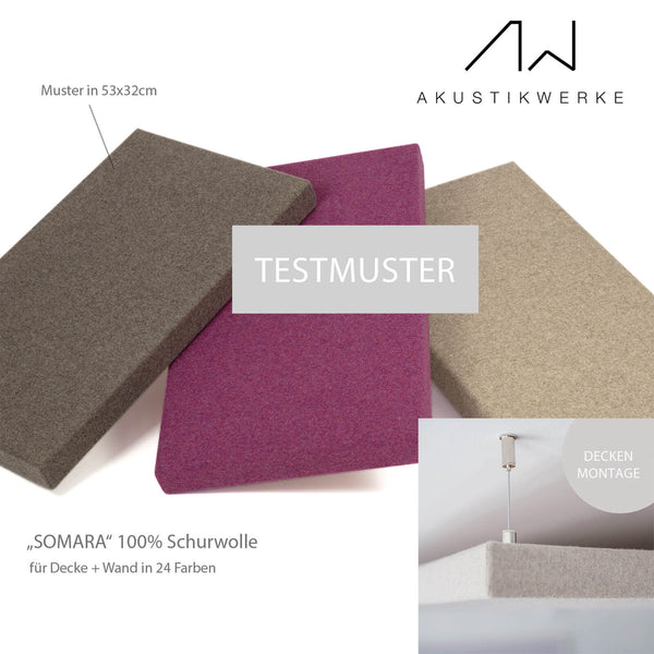 Kostenloses Muster - 100% Schurwolle - Deckensegel / Wandpaneele