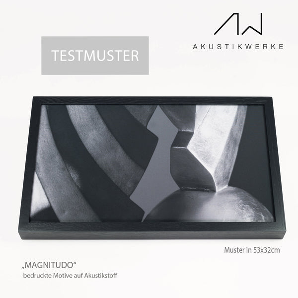 Kostenloses Muster - bedruckte Motive + Vollholzrahmen schwarz