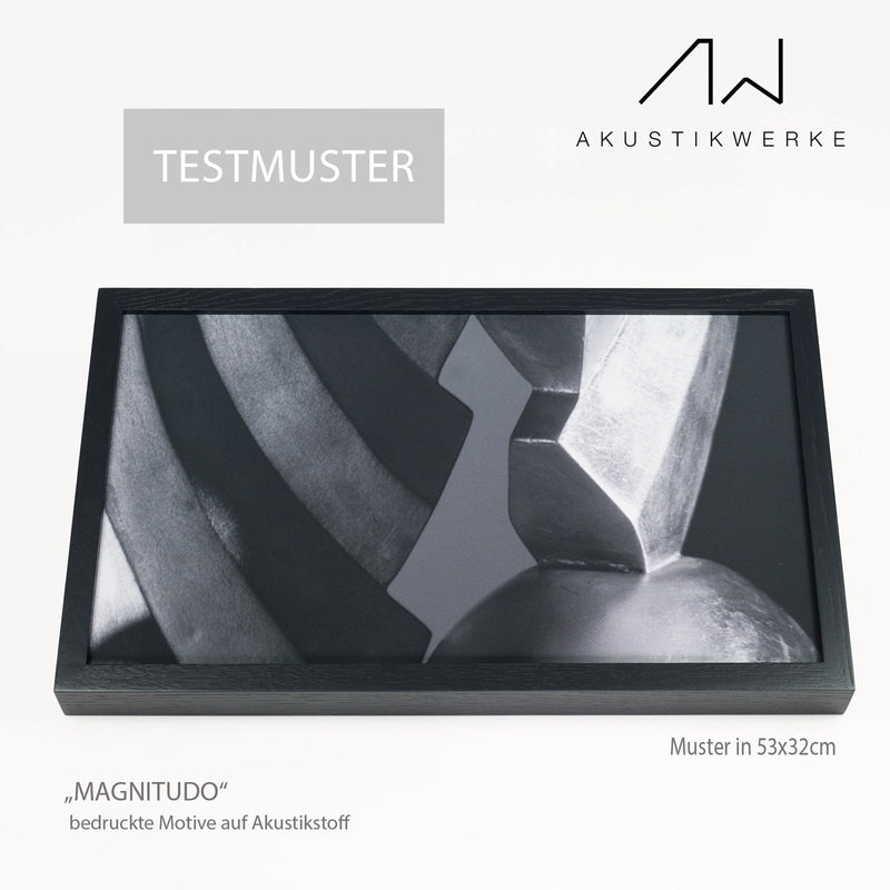 Kostenloses Muster - bedruckte Motive + Vollholzrahmen schwarz