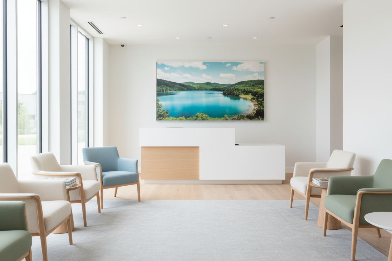 kein Personen und das Bild Hinter der Reception als Bild und keine Pflanze