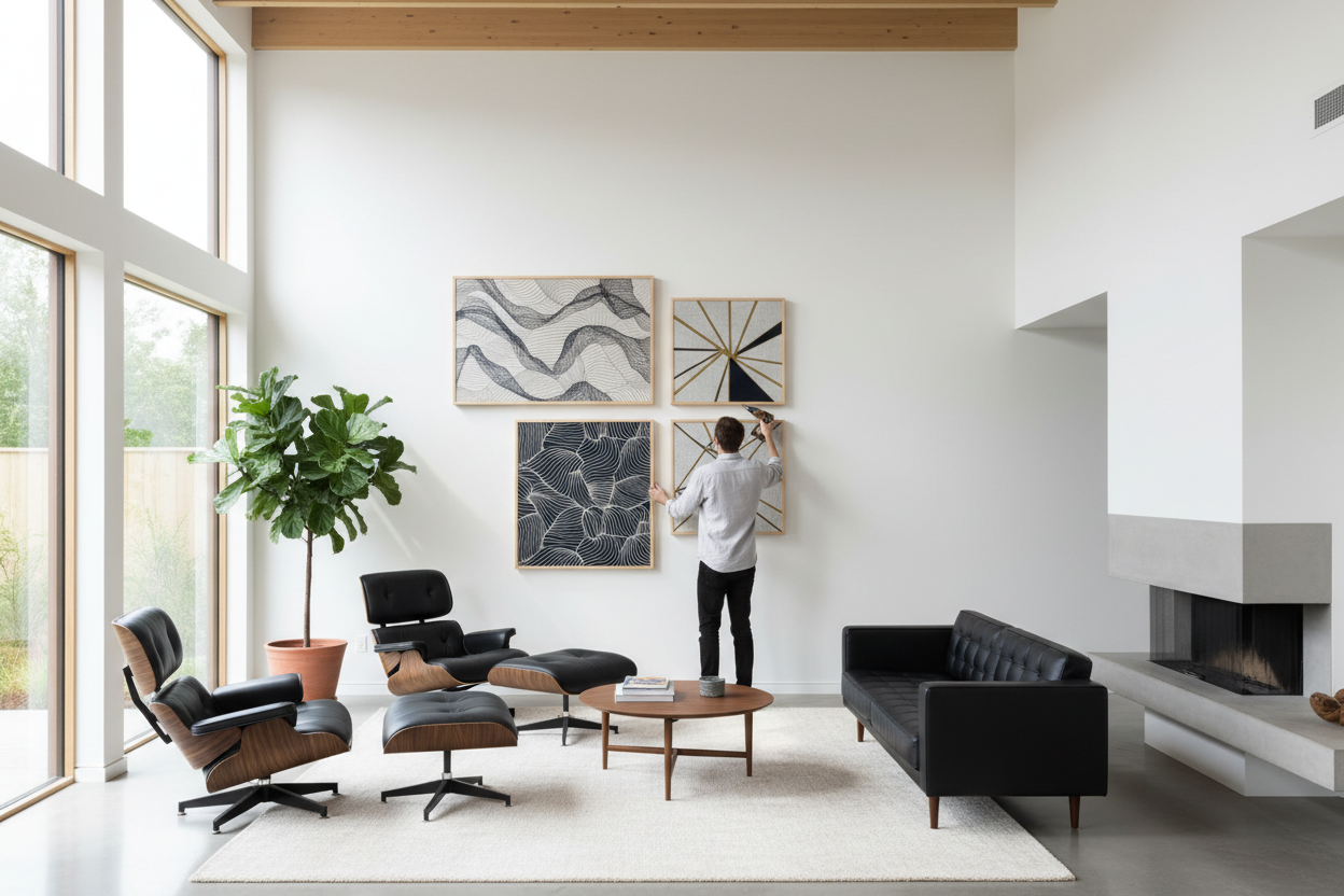 ändere das Motiv, es darf etwas spannender aussehen. Und an der Wand dürfen bereits mehrere Bilder hängen. Sonst ist das Bild Perfekt