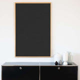 Akustikbild einfarbig schwarzer Leinenstoff | Silea "absence of light"