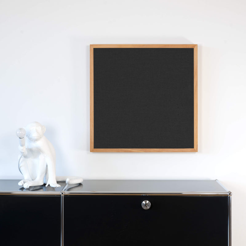 Akustikbild einfarbig schwarzer Leinenstoff | Silea "absence of light"